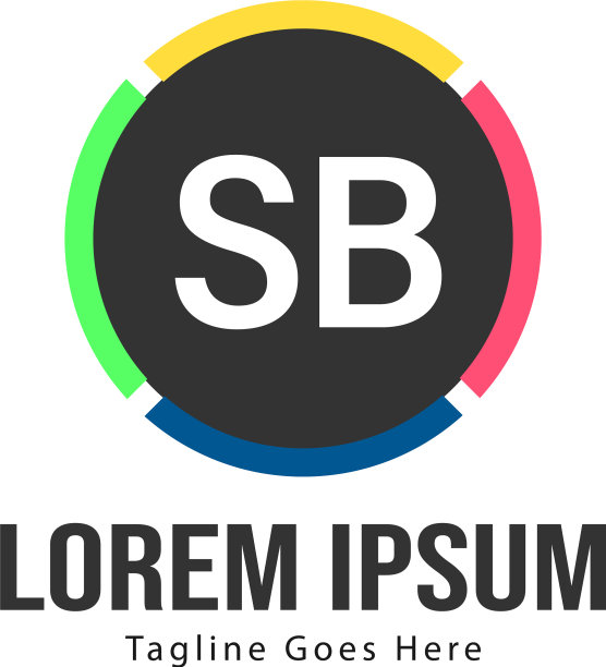 带有现代框架的SB字母logo模板图片下载