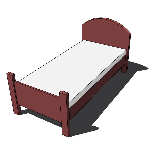 3d图像彩色孤立床与床垫图片下载