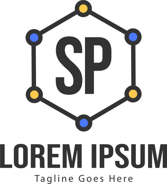 现代框架SP首字母Logo模板图片下载
