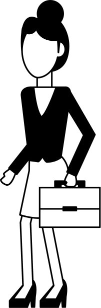 黑白两色的女商人化身图片下载