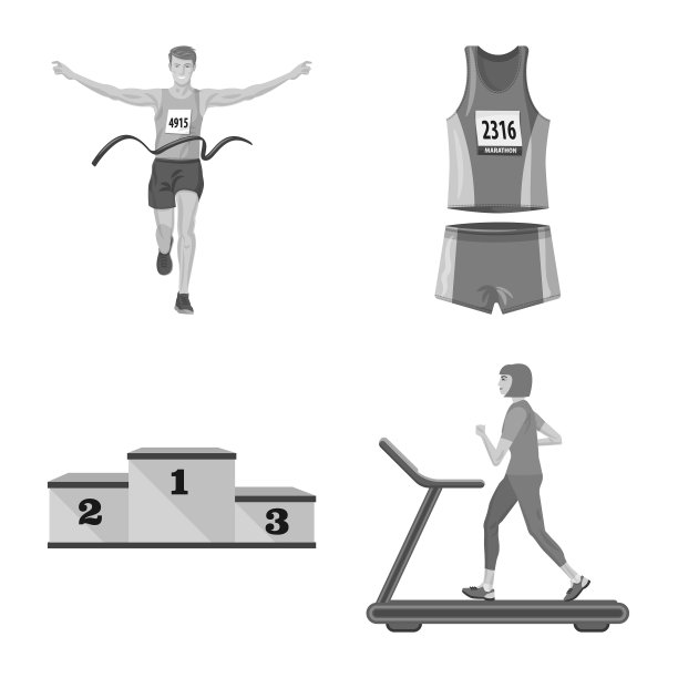 设计成功与马拉松标志集图片下载