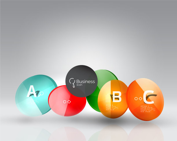 在3d空间中带有文本的闪亮圆图片下载