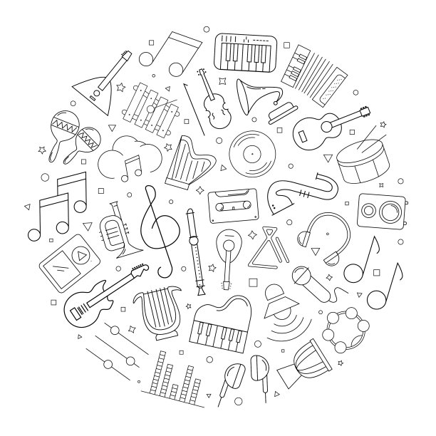 音乐圈背景线图标图片下载