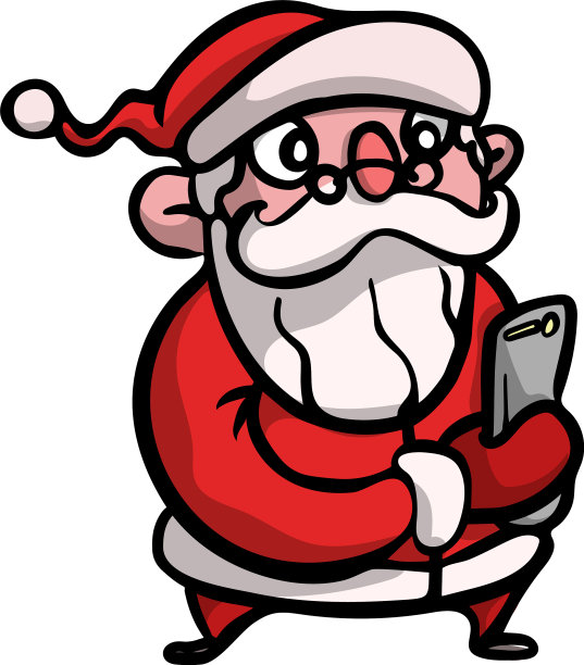 可爱又有趣的圣诞老人自拍图片下载