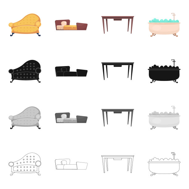 家具及公寓标志套装设计图片下载