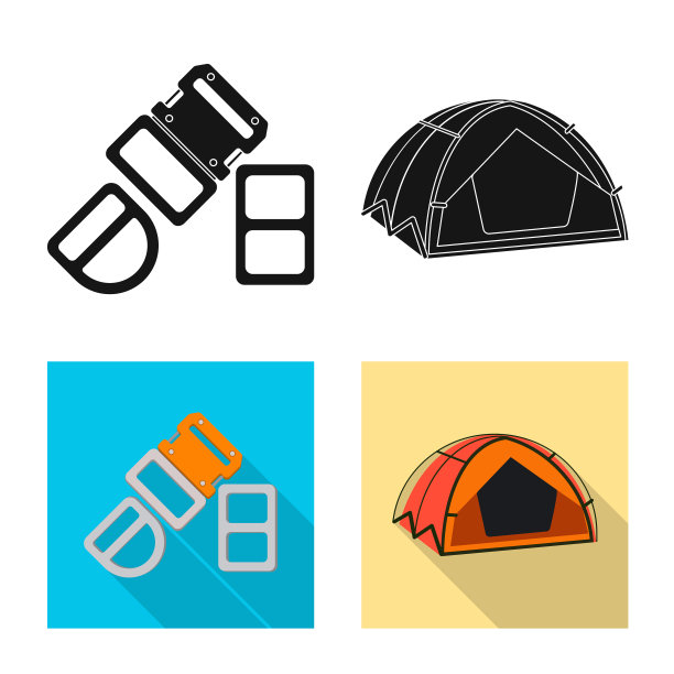 孤立的对象登山和高峰图标图片下载