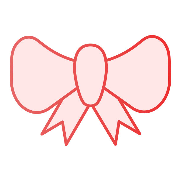 优雅的结平面图标丝带蝴蝶结粉色图标图片下载