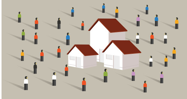 买房按揭买得起房的人挤在一起图片下载