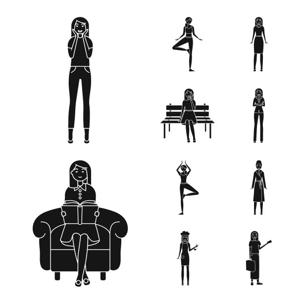 设计情感与女性图标的组合图片下载