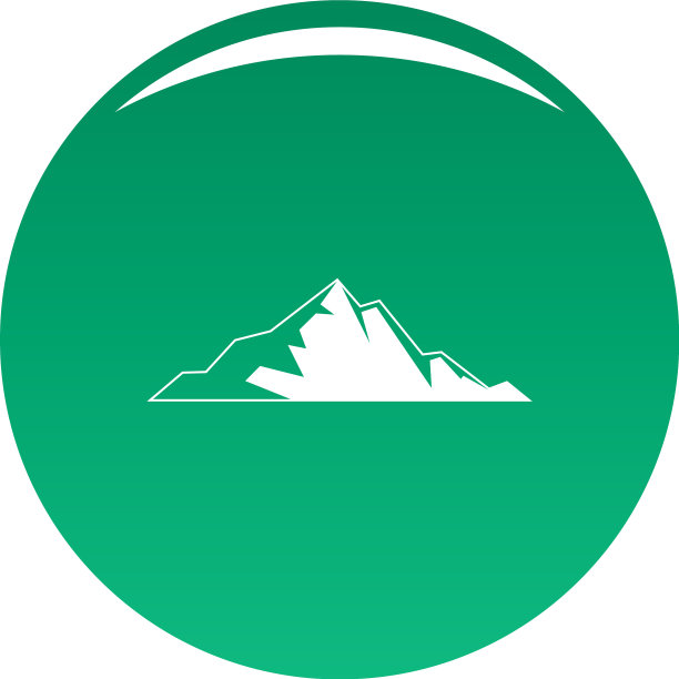 尼斯山图标绿色图片下载