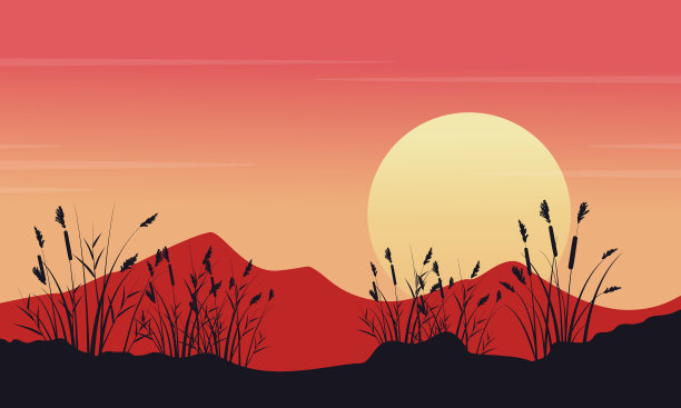 清晨，山峦的轮廓浮现图片下载