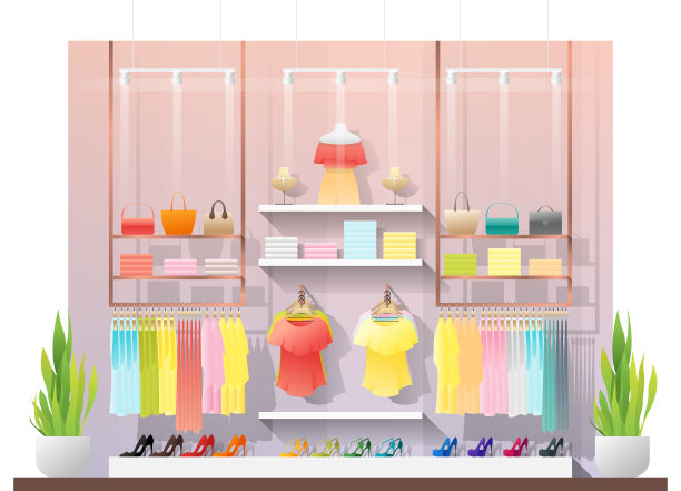 现代女装店室内场景素材图片
