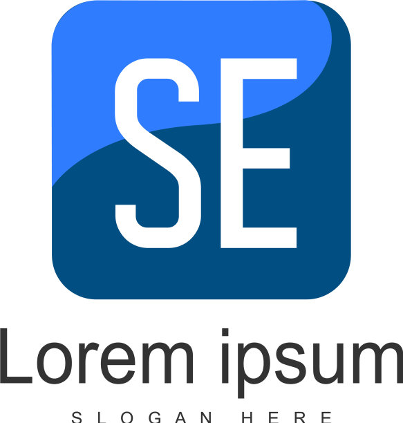 具有现代框架的SE首字母logo模板图片下载