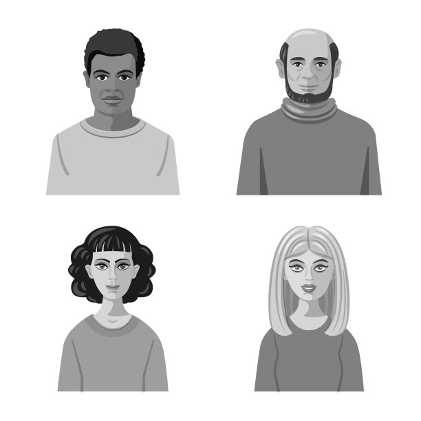 孤立对象人脸和人的符号集图片下载