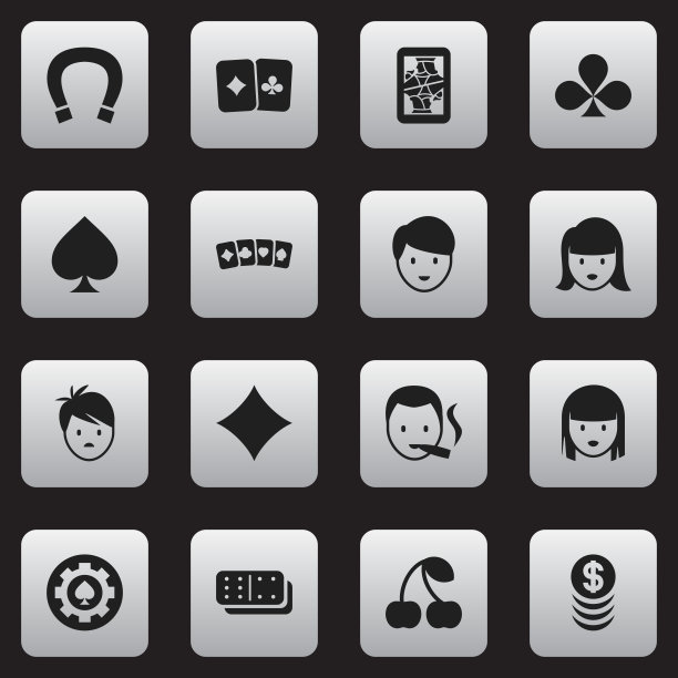 一组16可编辑的赌博图标包括图片下载