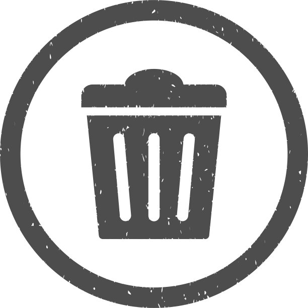 垃圾桶图标橡皮图章图片下载