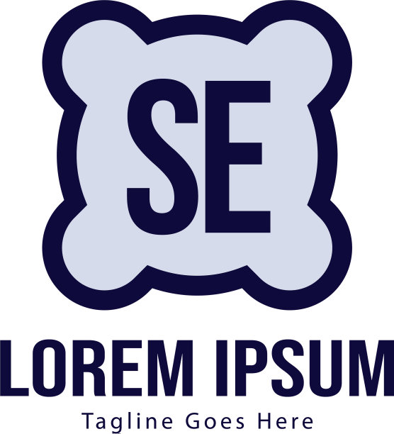 具有现代框架的SE首字母logo模板图片下载