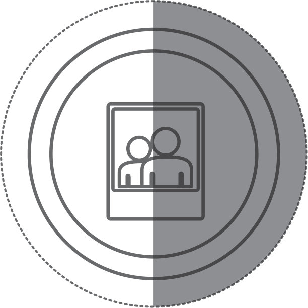 贴纸剪影圆形带框图片下载