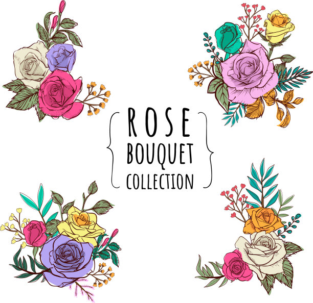 玫瑰花束集合图片下载