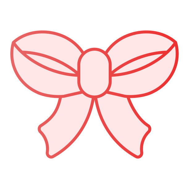 薄蝴蝶结图标礼品装饰粉色图标图片下载