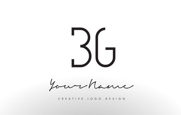 Bg字母标志设计简约简约的黑色创意图片下载