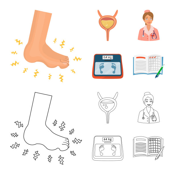 设计的饮食和治疗图标集图片下载