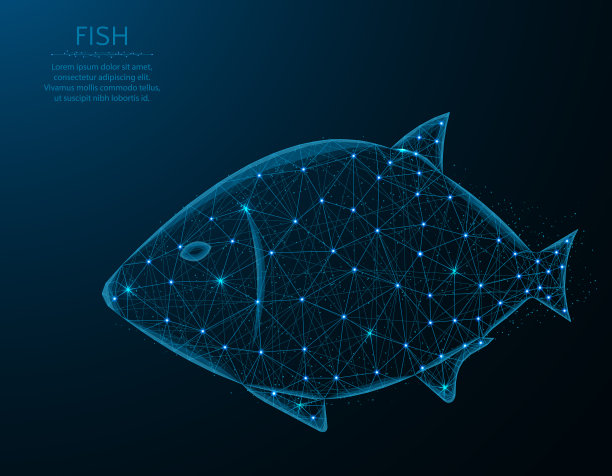 鱼低多边形设计动物在多边形风格图片下载