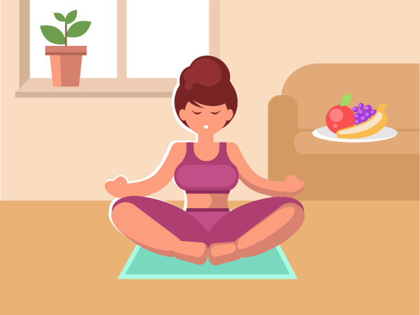 一个女人坐在房间里的地毯上沉思图片下载