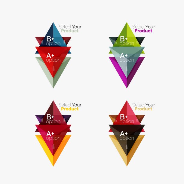 一套三角形几何商业信息图图片下载