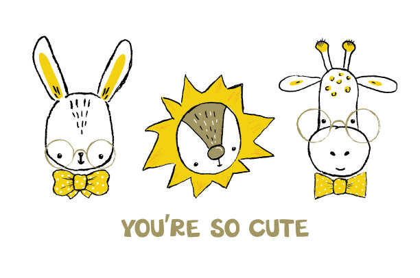 设可爱动物手绘人像狮子图片下载