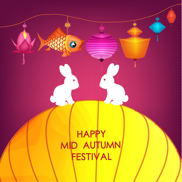 用月兔来庆祝中秋节图片下载