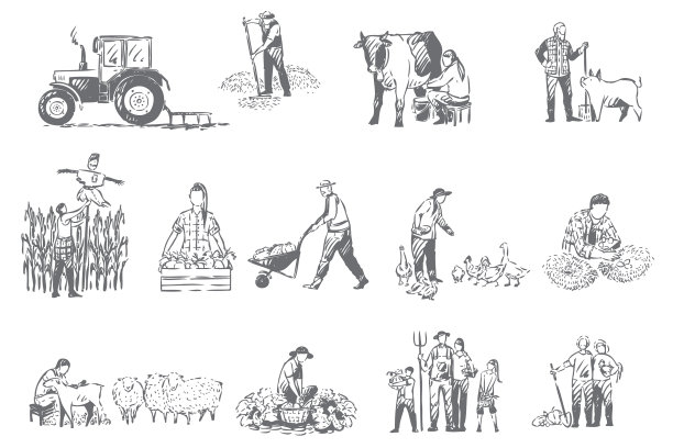 农商农村经济概念草图图片下载