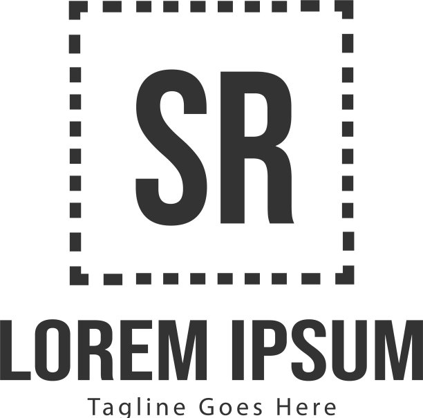 带有现代框架的SR首字母logo模板图片下载
