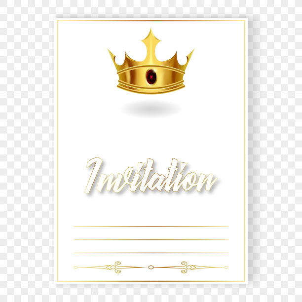 带有逼真皇冠的卡片或邀请图片下载