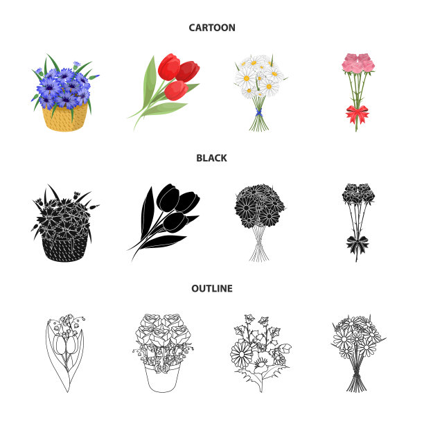 设计弹簧和花环的符号套图片下载