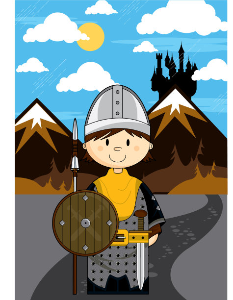 可爱的中世纪卡通士兵图片下载