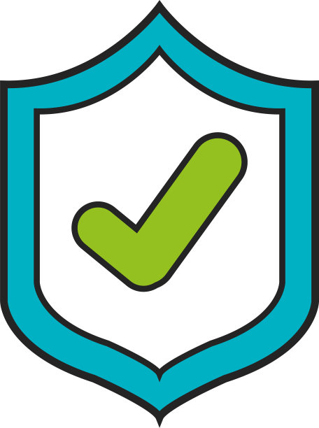 带有复选图标的盾牌图片下载