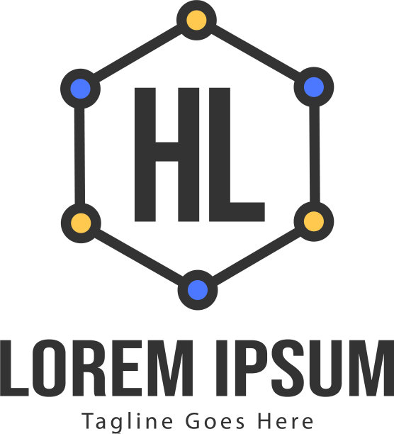 带现代框架的HL字母logo模板图片下载