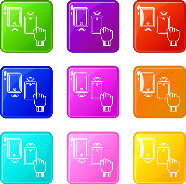 磁性锁图标设置9个颜色集合图片下载