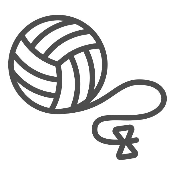 球的线和弓线图标猫玩具图片下载