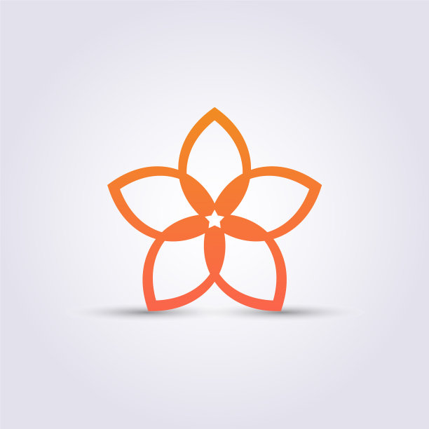 现代抽象星形花设计叶标志图片下载