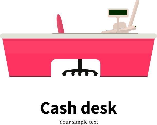 超市的彩色收银台图片下载