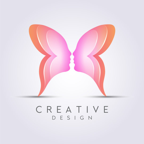 结合面与蝴蝶设计剪贴画图片下载