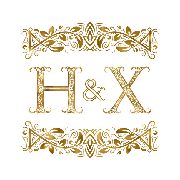 H和x复古的首字母标志符号图片下载