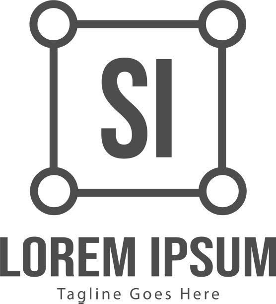 SI字母现代框架标志模板图片下载