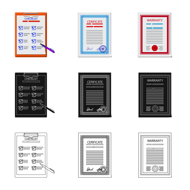 表格及文件符号图片下载