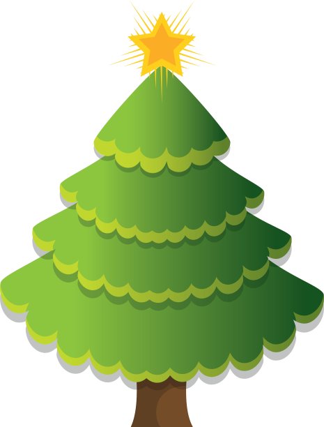 快乐的圣诞树孤立的图标图片下载