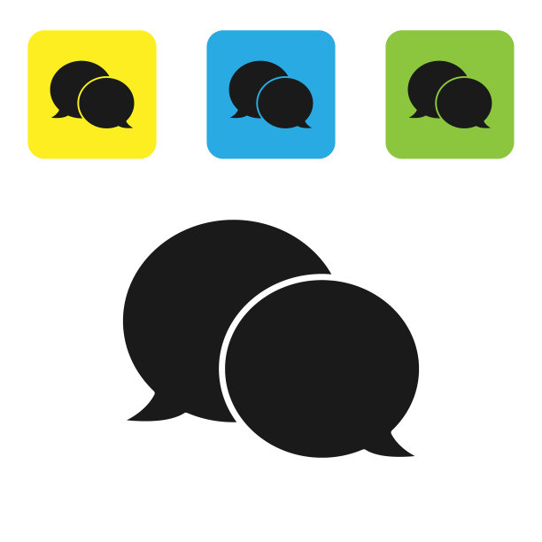 黑色语音气泡聊天图标孤立在白色图片下载