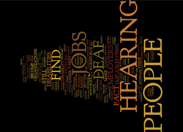 为聋人找工作文字背景词图片下载