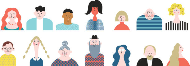 人物头像头像图标设置程式化的肖像图片下载